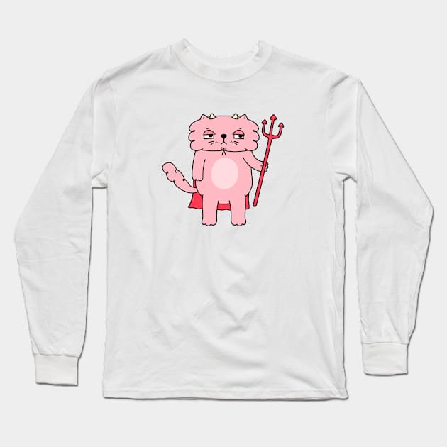 Cat Devil Long Sleeve T-Shirt by rafs84